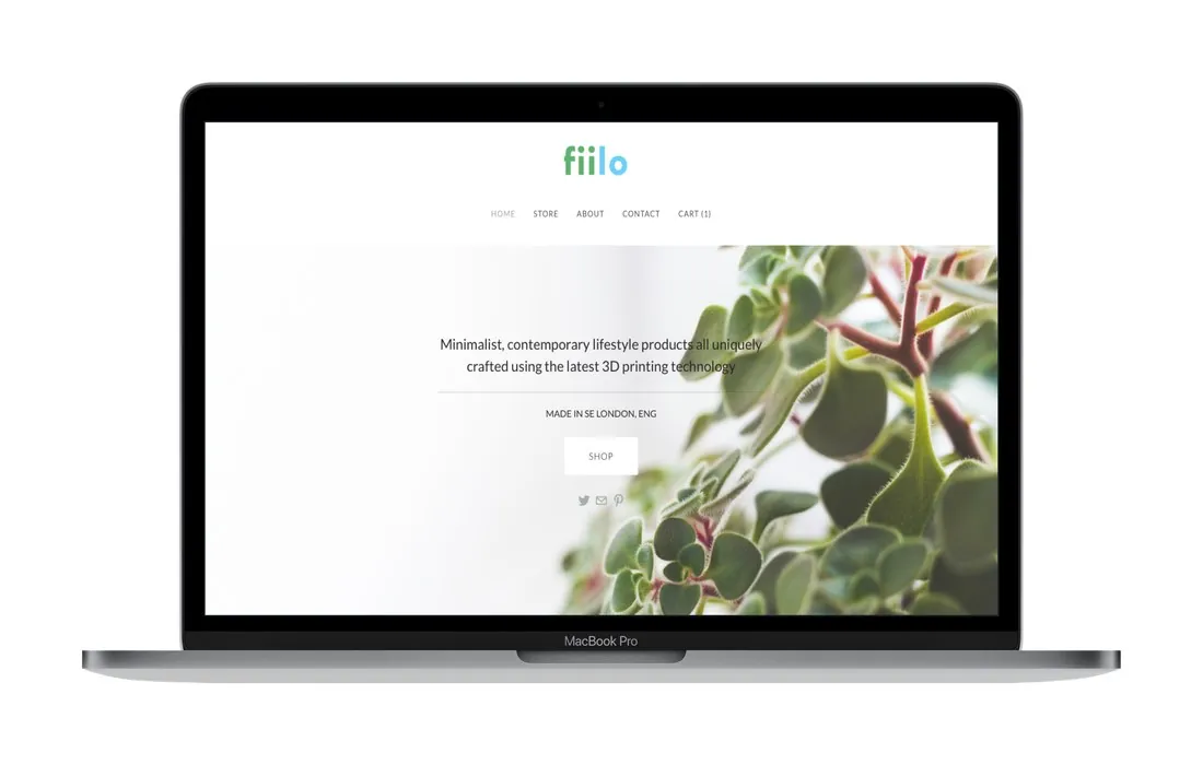 The fiilo shop on a laptop