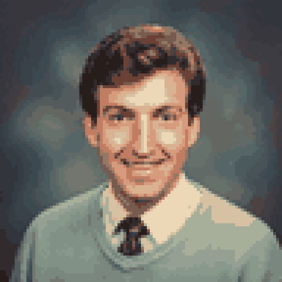 Pixel-art portrait of Sam